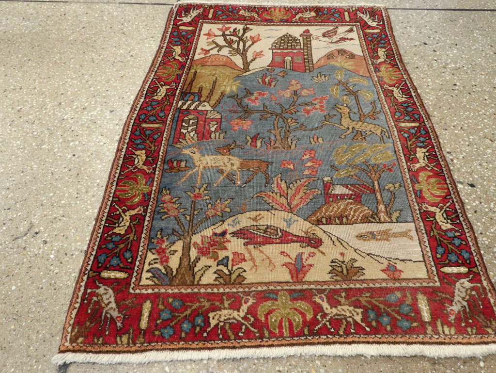 Antique Persian Tabriz Pictorial Rug, No.12234 - Galerie Shabab
