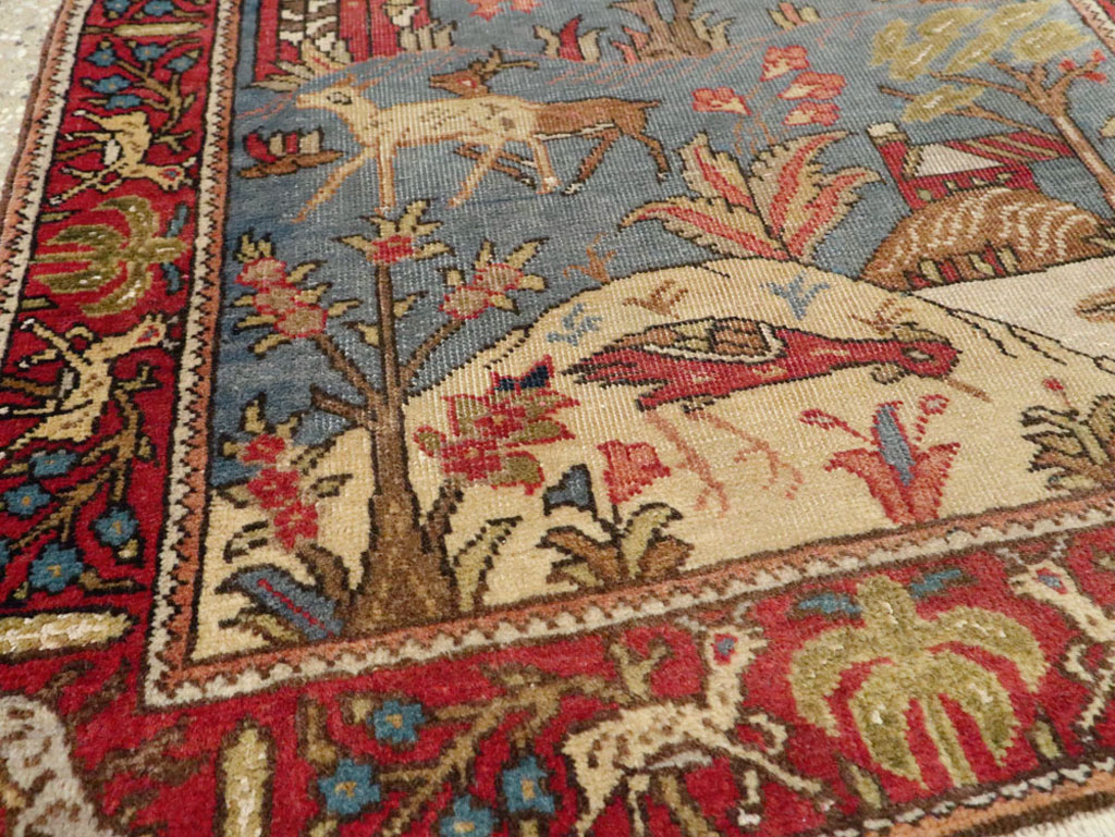 Antique Persian Tabriz Pictorial Rug, No.12234 - Galerie Shabab