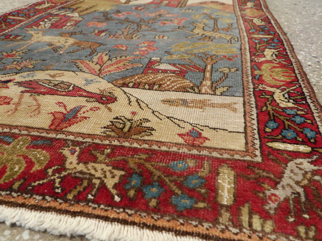Antique Persian Tabriz Pictorial Rug, No.12234 - Galerie Shabab
