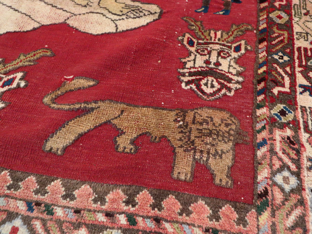 Vintage Persian Shiraz Pictorial Rug, No.12237 - Galerie Shabab