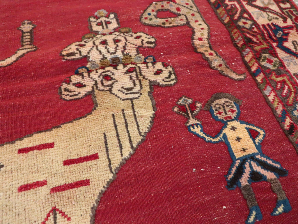 Vintage Persian Shiraz Pictorial Rug, No.12237 - Galerie Shabab