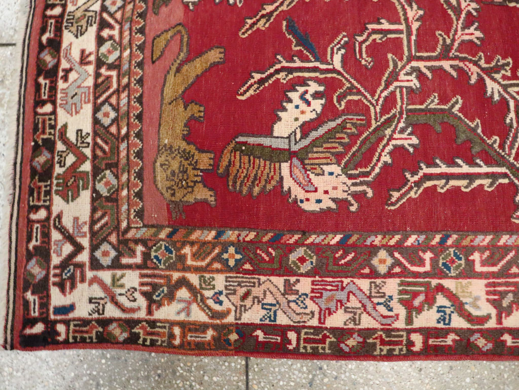 Vintage Persian Shiraz Pictorial Rug, No.12237 - Galerie Shabab