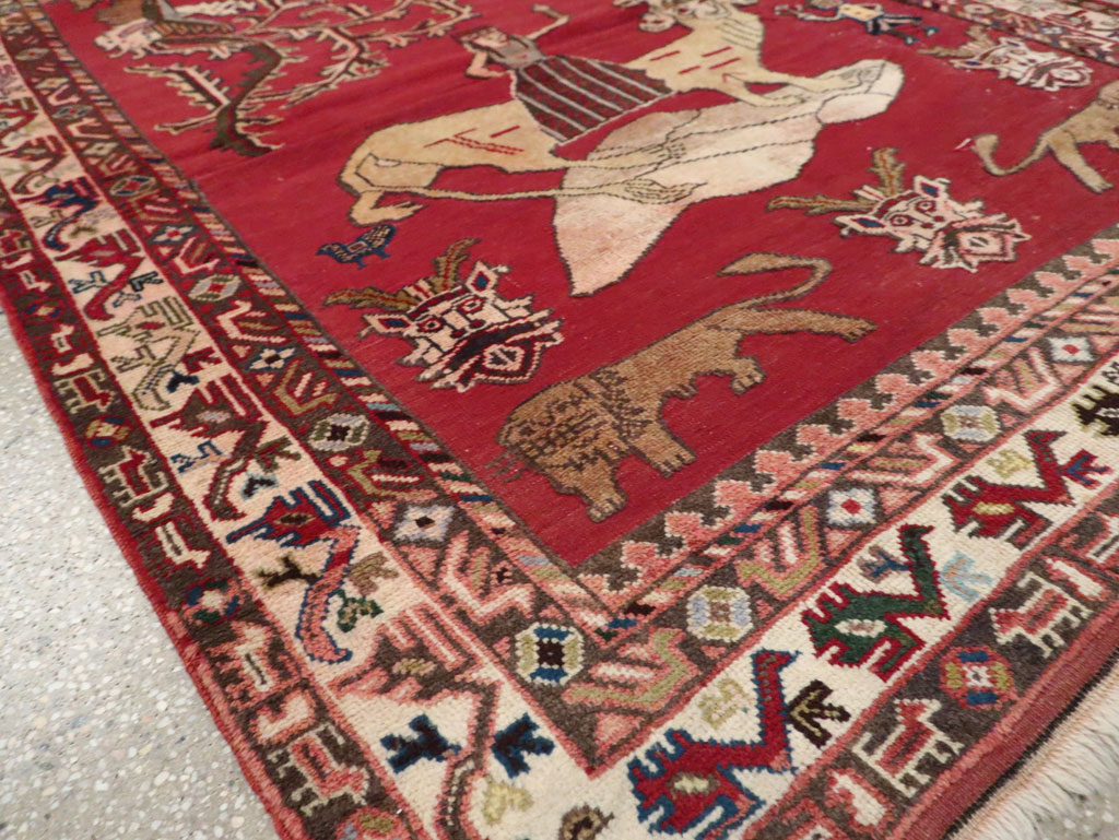 Vintage Persian Shiraz Pictorial Rug, No.12237 - Galerie Shabab