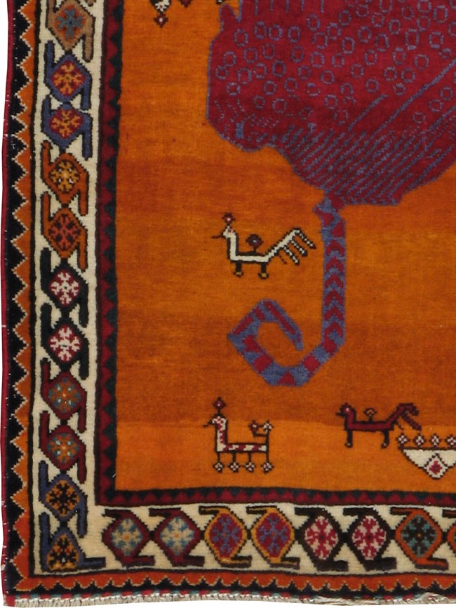 Vintage Persian Gabbeh Pictorial Rug, No.12242 - Galerie Shabab