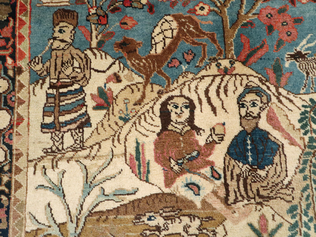 Vintage Persian Tabriz Pictorial Rug, No.12246 - Galerie Shabab