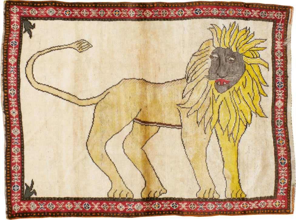 Vintage Persian Gabbeh Pictorial Rug, No.12248 - Galerie Shabab