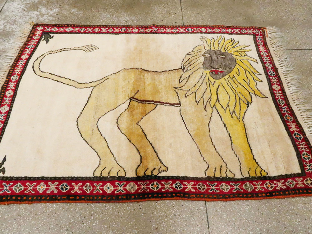 Vintage Persian Gabbeh Pictorial Rug, No.12248 - Galerie Shabab