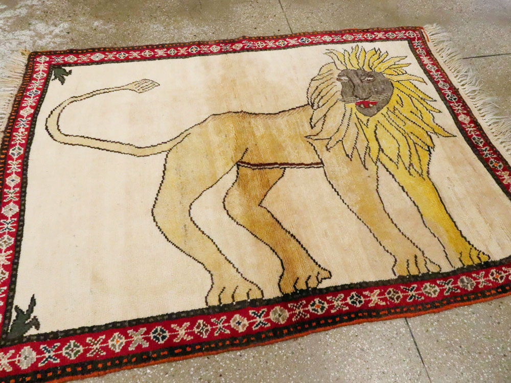 Vintage Persian Gabbeh Pictorial Rug, No.12248 - Galerie Shabab