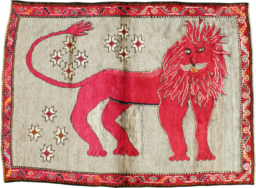 Vintage Persian Gabbeh Pictorial Rug, No.12249 - Galerie Shabab