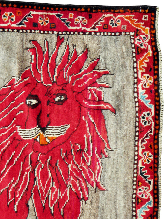 Vintage Persian Gabbeh Pictorial Rug, No.12249 - Galerie Shabab