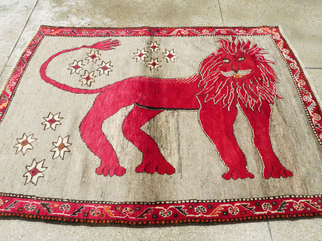 Vintage Persian Gabbeh Pictorial Rug, No.12249 - Galerie Shabab
