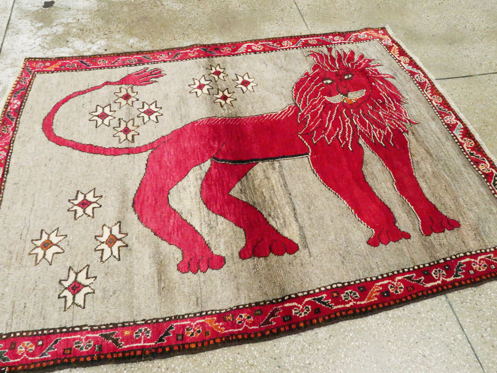 Vintage Persian Gabbeh Pictorial Rug, No.12249 - Galerie Shabab