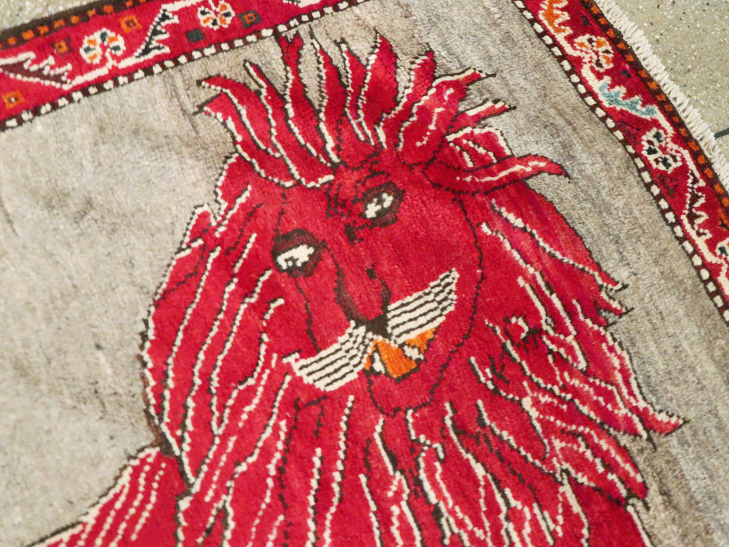 Vintage Persian Gabbeh Pictorial Rug, No.12249 - Galerie Shabab