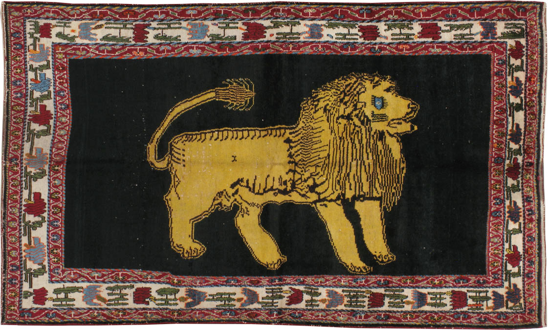Vintage Persian Gabbeh Pictorial Rug, No.12256 - Galerie Shabab