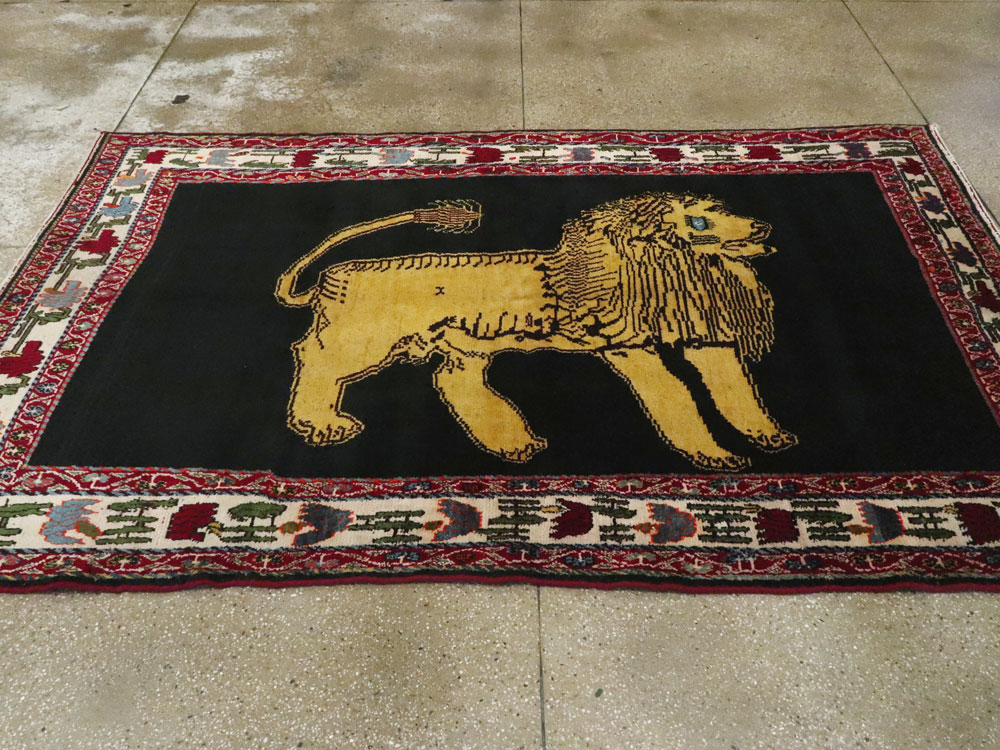 Vintage Persian Gabbeh Pictorial Rug, No.12256 - Galerie Shabab