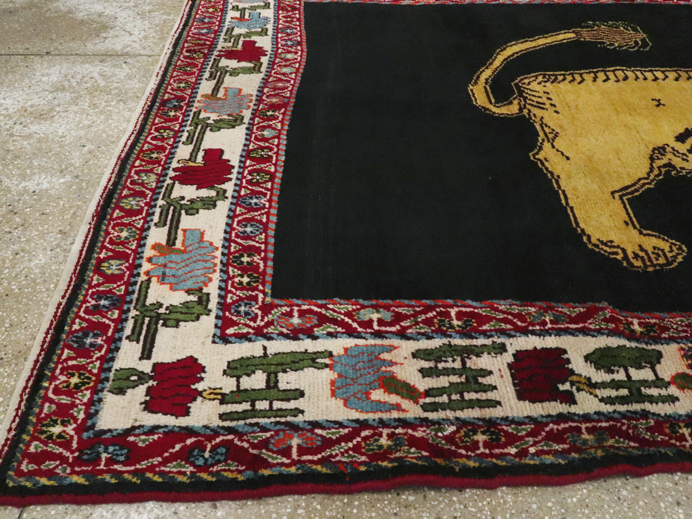 Vintage Persian Gabbeh Pictorial Rug, No.12256 - Galerie Shabab