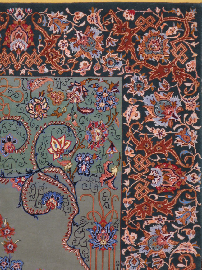 Vintage Persian Isfahan Rug, No.12261 - Galerie Shabab