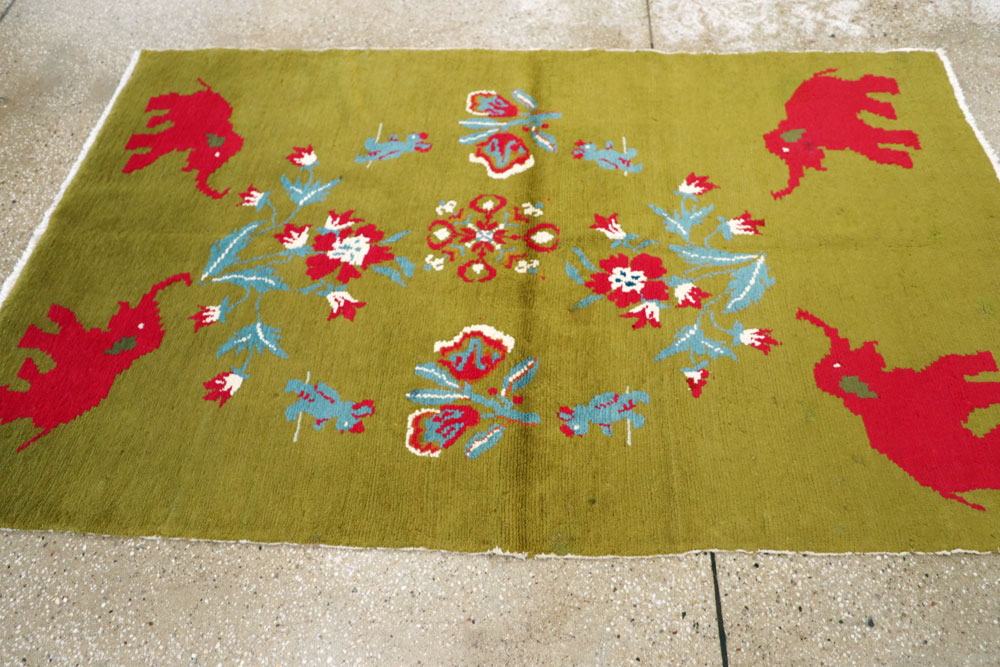 Vintage Swedish Pictorial Rug, No.12293 - Galerie Shabab