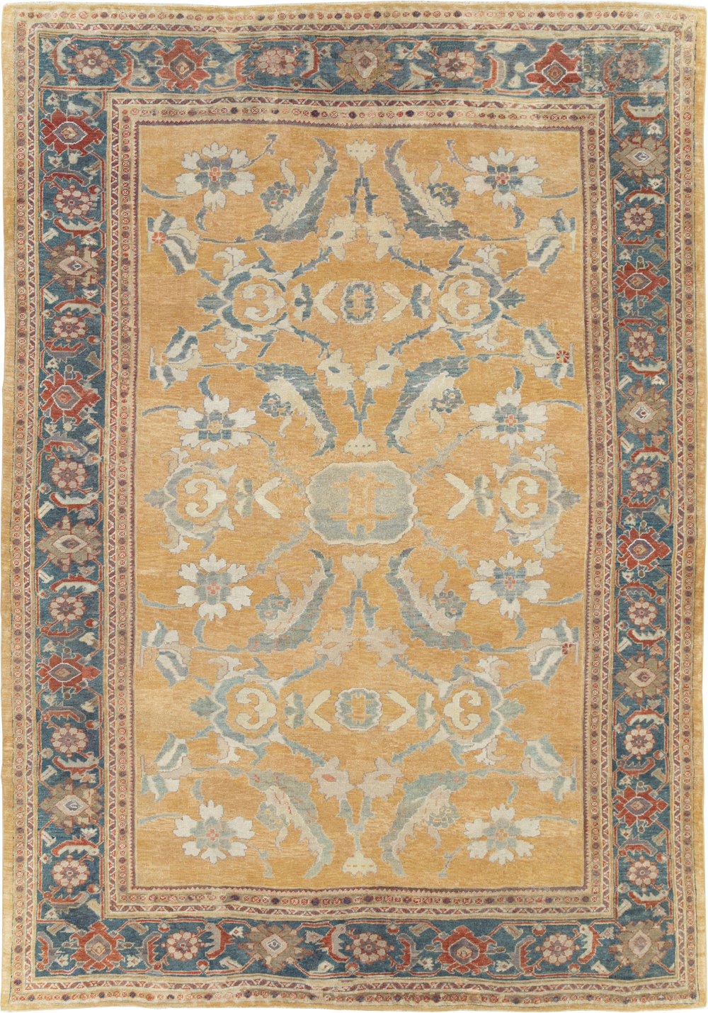 Antique Persian Mahal Small Room Size Carpet, No.12328 - Galerie Shabab