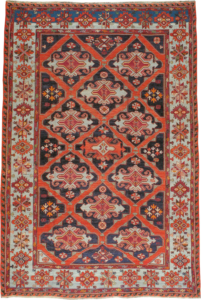 Vintage Central Asian Soumak Rug, No.12373 - Galerie Shabab