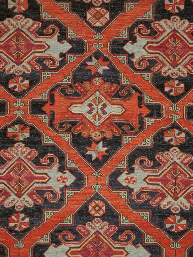 Vintage Central Asian Soumak Rug, No.12373 - Galerie Shabab