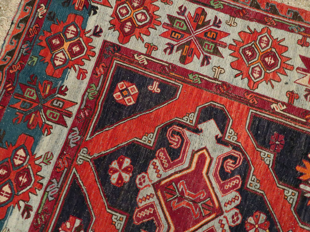 Vintage Central Asian Soumak Rug, No.12373 - Galerie Shabab