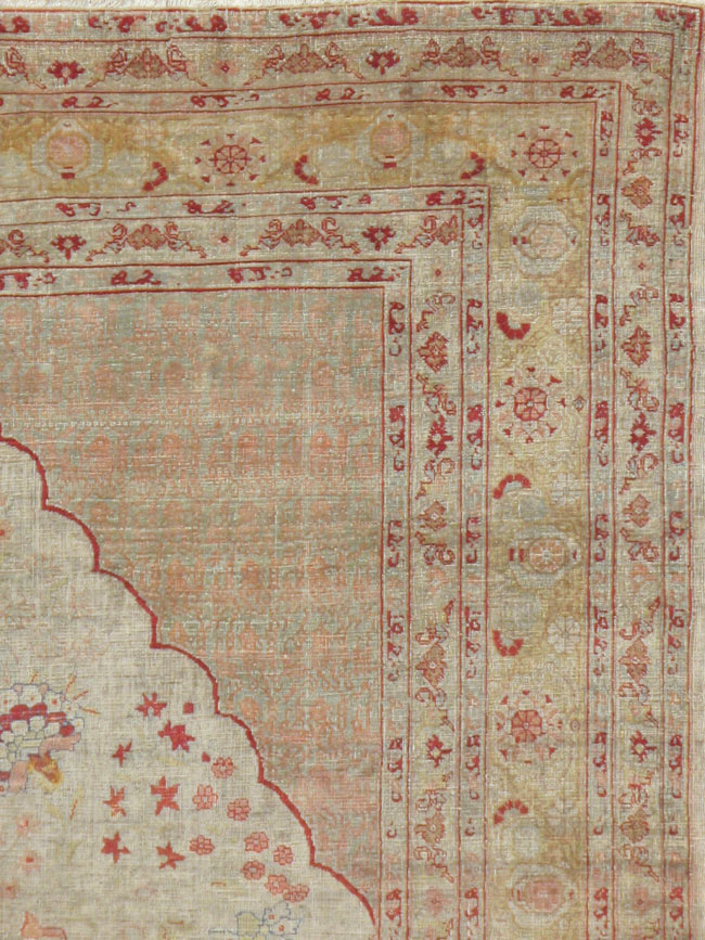 Antique Turkish Herekeh Silk Rug, No.12472 - Galerie Shabab