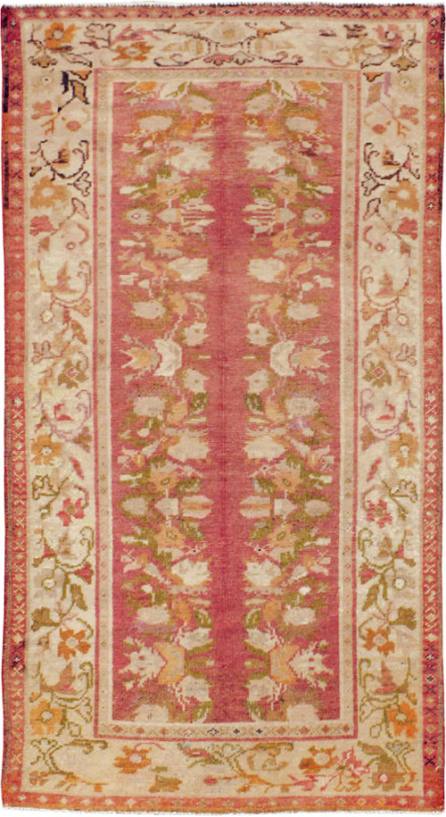 Antique Turkish Oushak Throw Rug, No.12520 - Galerie Shabab
