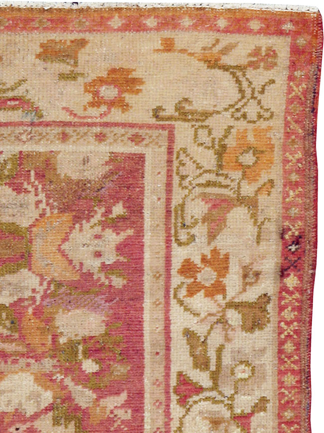 Antique Turkish Oushak Throw Rug, No.12520 - Galerie Shabab