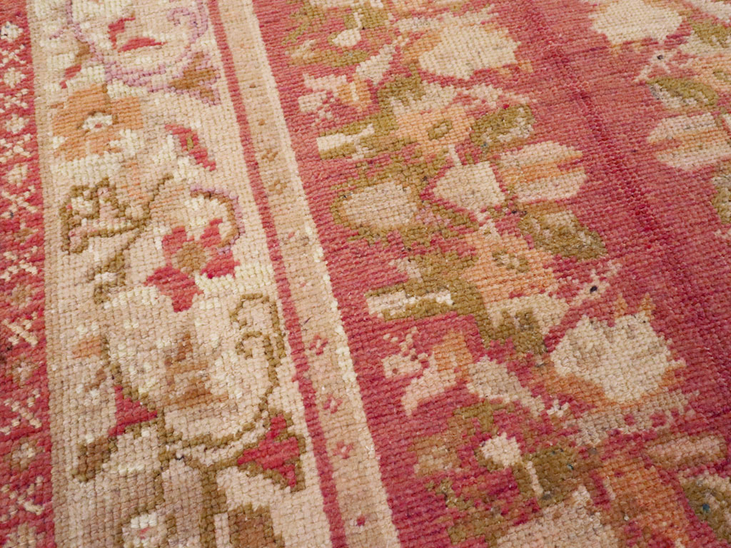 Antique Turkish Oushak Throw Rug, No.12520 - Galerie Shabab