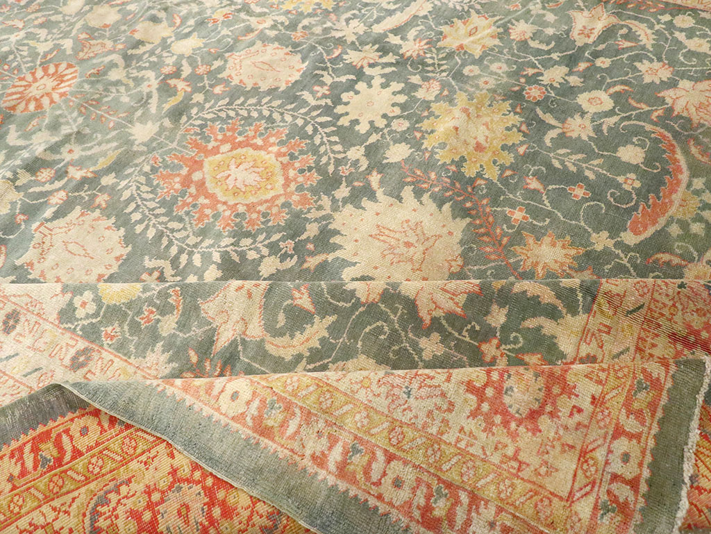 Antique Turkish Oushak Large Room Size Carpet, No.12639 - Galerie Shabab