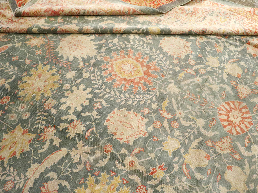 Antique Turkish Oushak Large Room Size Carpet, No.12639 - Galerie Shabab