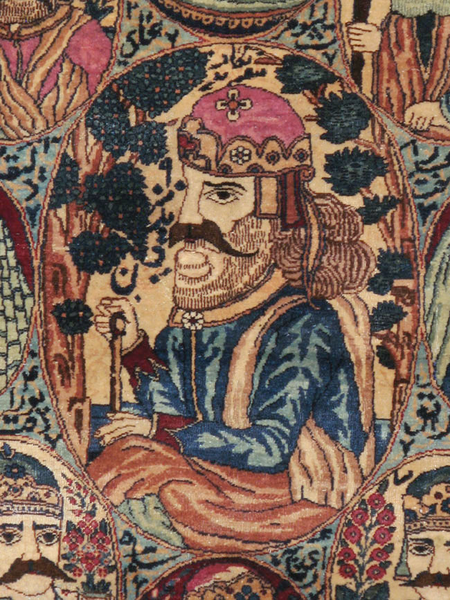 Antique Persian Kerman Pictorial Rug, No.12703 - Galerie Shabab