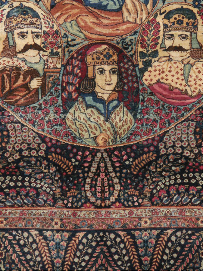 Antique Persian Kerman Pictorial Rug, No.12703 - Galerie Shabab