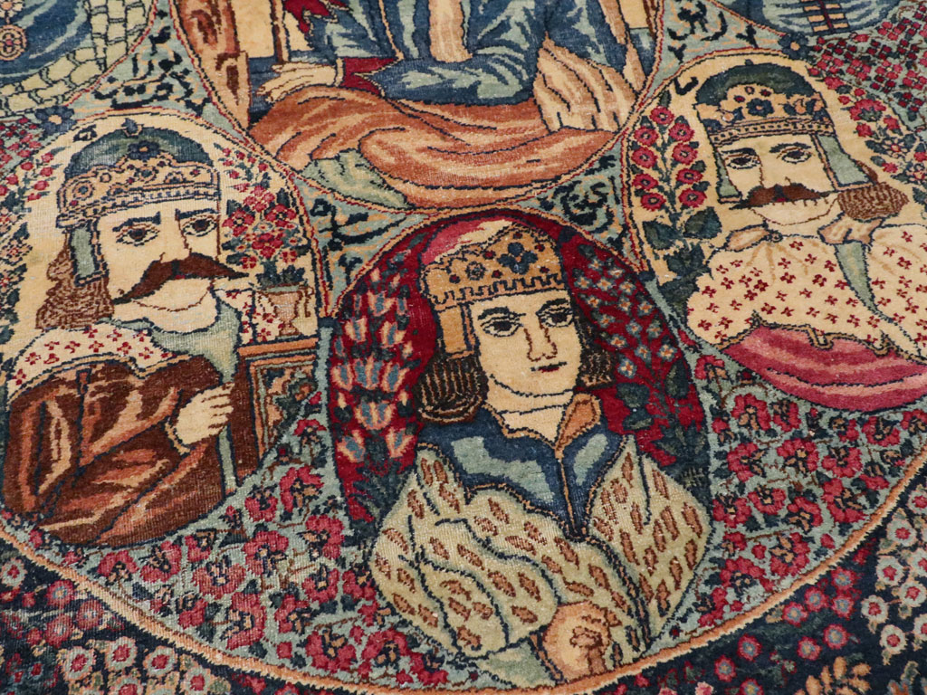 Antique Persian Kerman Pictorial Rug, No.12703 - Galerie Shabab