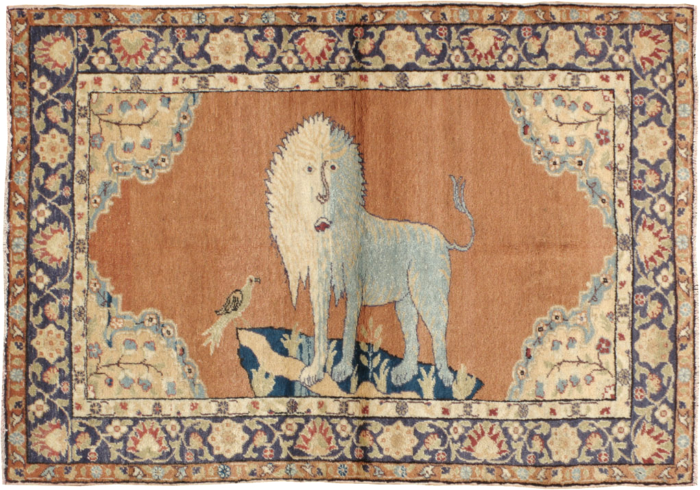 Vintage Turkish Kayseri Pictorial  Rug, No.12789 - Galerie Shabab