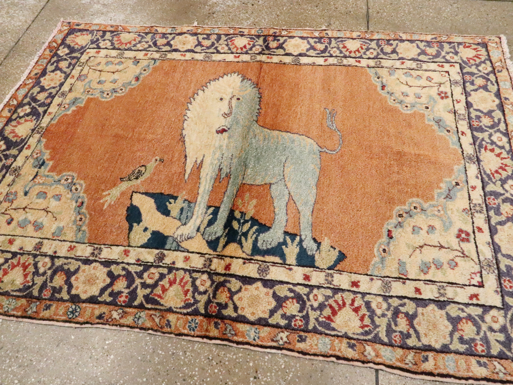 Vintage Turkish Kayseri Pictorial  Rug, No.12789 - Galerie Shabab