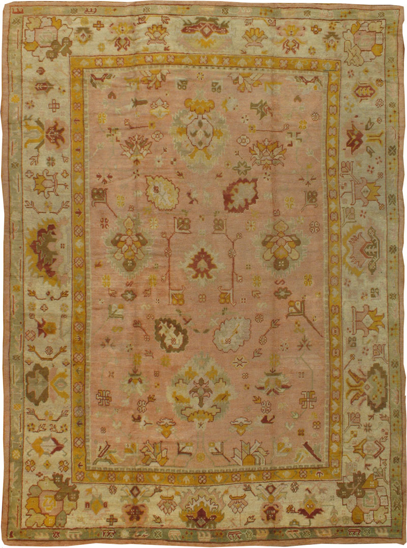 Antique Oushak Carpet, No.12806 - Galerie Shabab