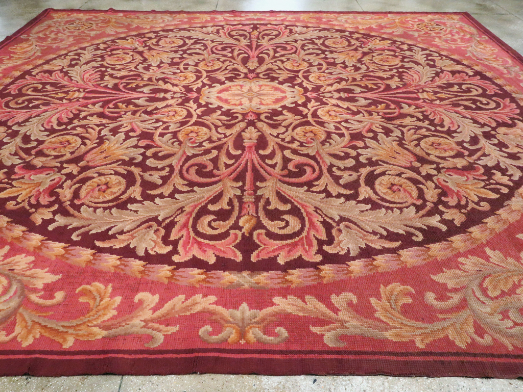 Antique European Savonnerie Square Carpet, No.13132 - Galerie Shabab