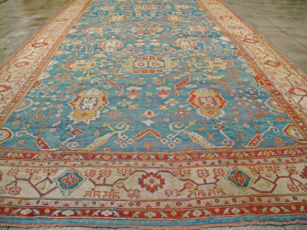 Antique Turkish Oushak Long Oversize Carpet, No.13155 - Galerie Shabab