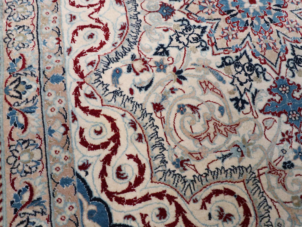 Vintage Persian Nain Rug, No.13278 - Galerie Shabab