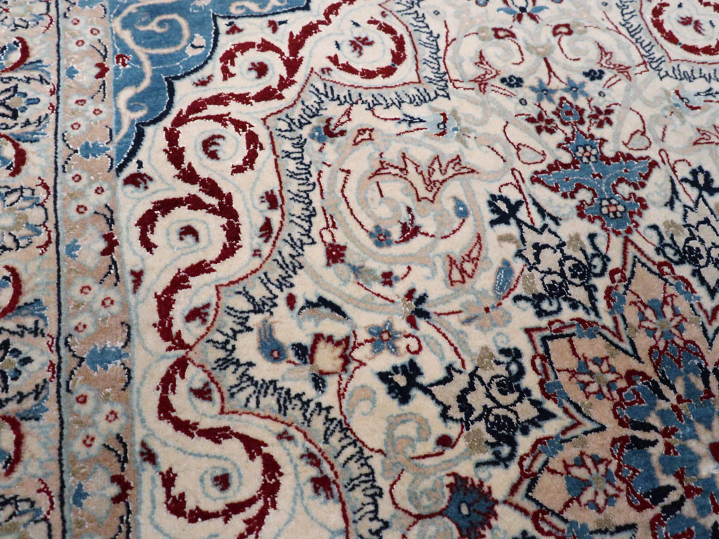 Vintage Persian Nain Rug, No.13278 - Galerie Shabab