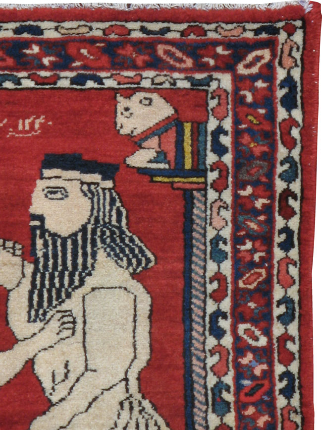 Vintage Persian Bakhtiari Pictorial Rug, No.13279 - Galerie Shabab