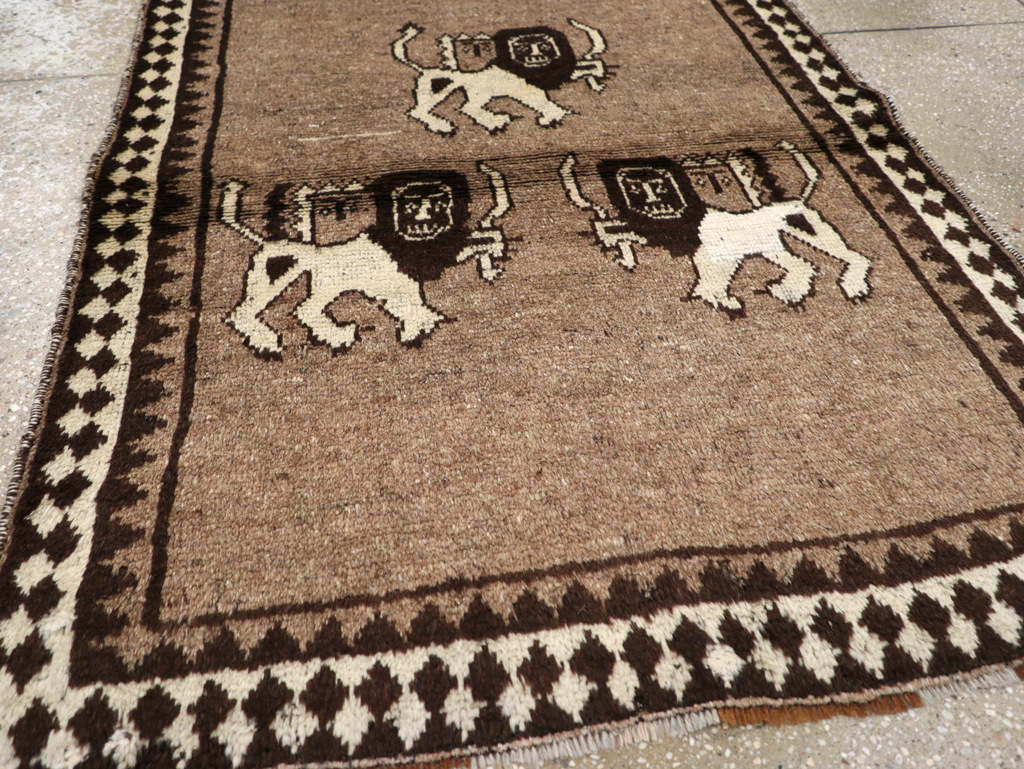 Vintage Persian Gabbeh Pictorial Rug (Pair: 1 of 2), No.13303 - Galerie Shabab