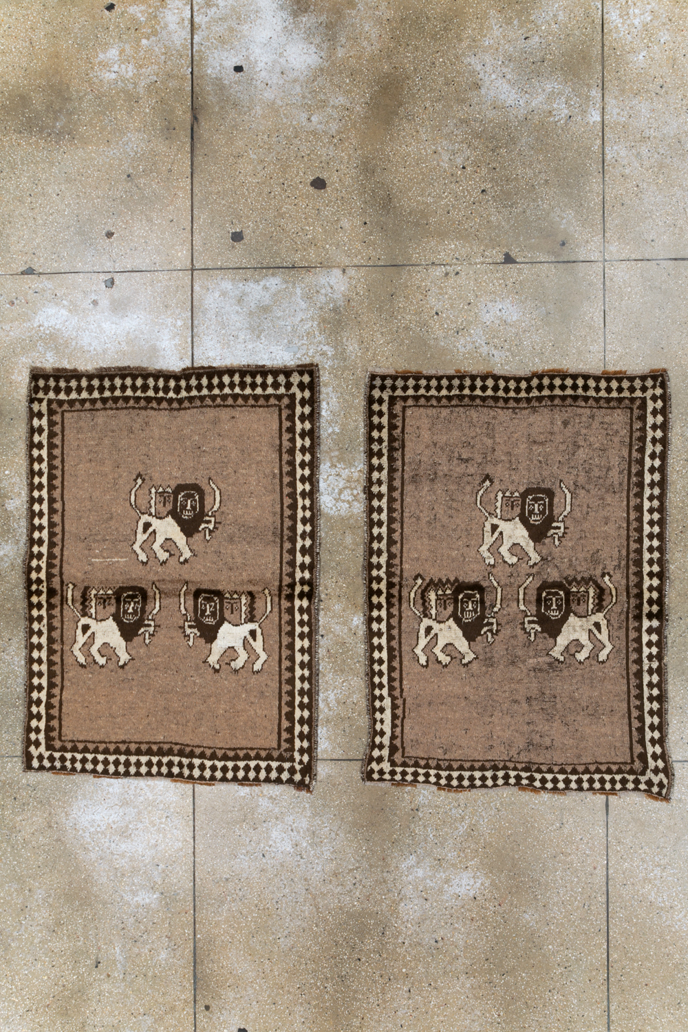 Vintage Persian Gabbeh Pictorial Rug (Pair: 1 of 2), No.13303 - Galerie Shabab