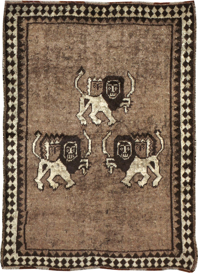 Vintage Persian Gabbeh Pictorial Rug (Pair: 2 of 2), No.13304 - Galerie Shabab