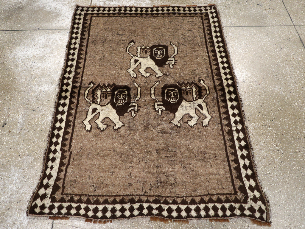 Vintage Persian Gabbeh Pictorial Rug (Pair: 2 of 2), No.13304 - Galerie Shabab