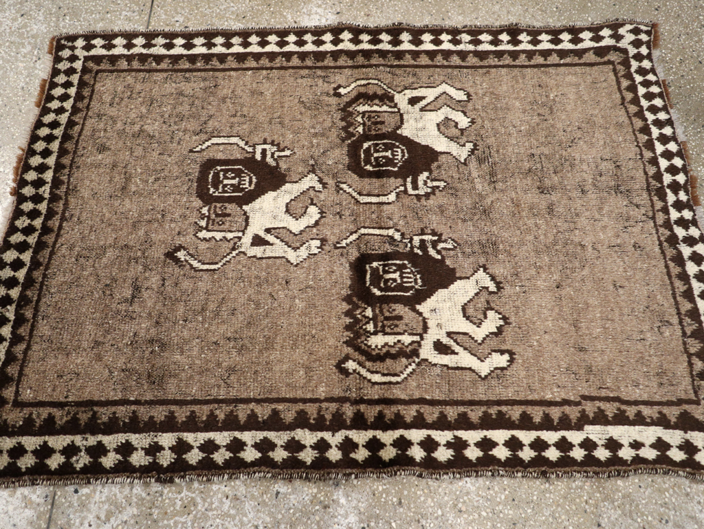 Vintage Persian Gabbeh Pictorial Rug (Pair: 2 of 2), No.13304 - Galerie Shabab