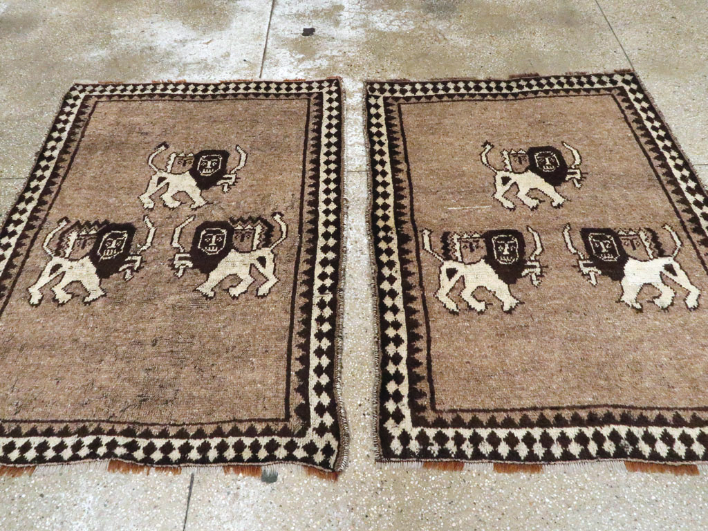 Vintage Persian Gabbeh Pictorial Rug (Pair: 2 of 2), No.13304 - Galerie Shabab