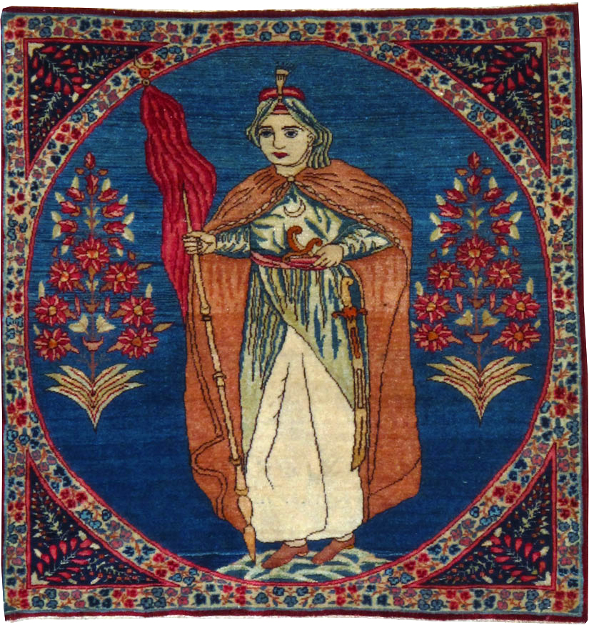 Antique Persian Lavar Kerman Pictorial Rug, No.13312 - Galerie Shabab